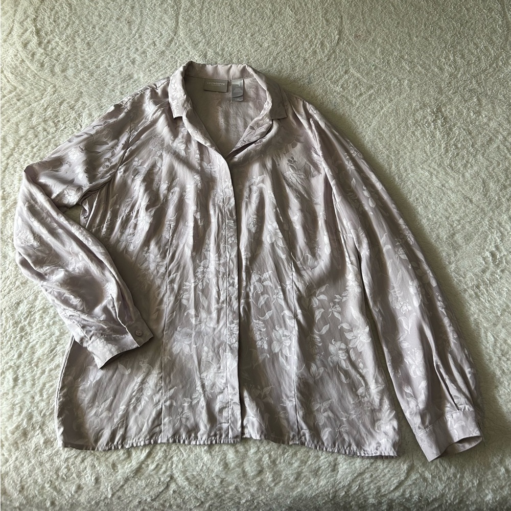 Liz Claiborne silk lilac top size 14